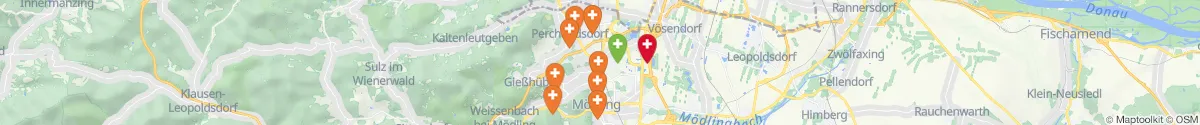 Kartenansicht für Apotheken-Notdienste in der Nähe von Perchtoldsdorf (Mödling, Niederösterreich)